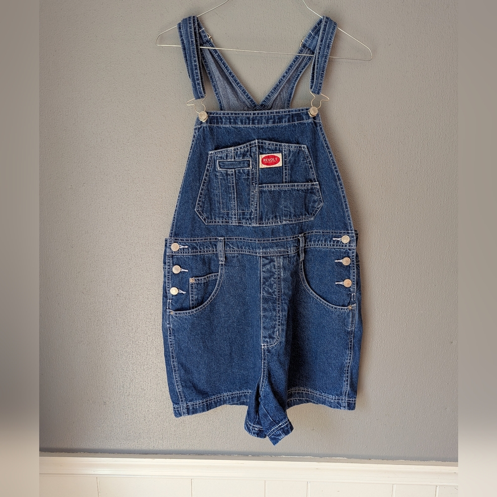 Revolt Clothing Co. Blue Denim Overalls Large